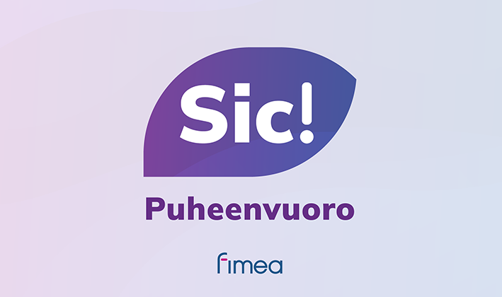 Kuvituskuva, jossa Sic! Puheenvuoro -tunnus ja alareunassa Fimean logo.