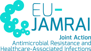 Dekorativ logotyp. Text: EU-JAMRAI. Joint Action Antimicrobial Resistance and Healthcare-Associated Infections.
