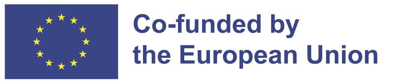 Decorative logo. Text: Co-funded by the Europen Union.